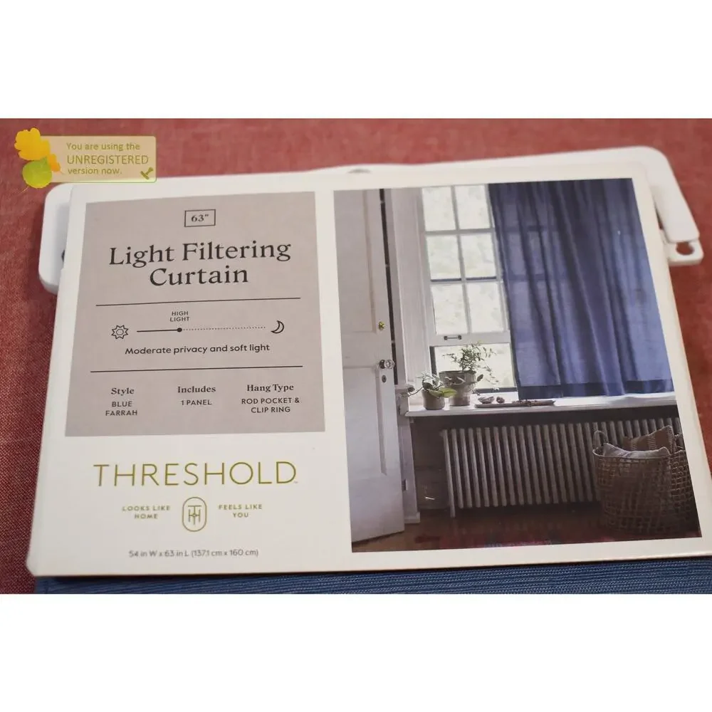 Threshold Solid Farrah Light Filtering Rod Pocket Curtain Panel 54x63